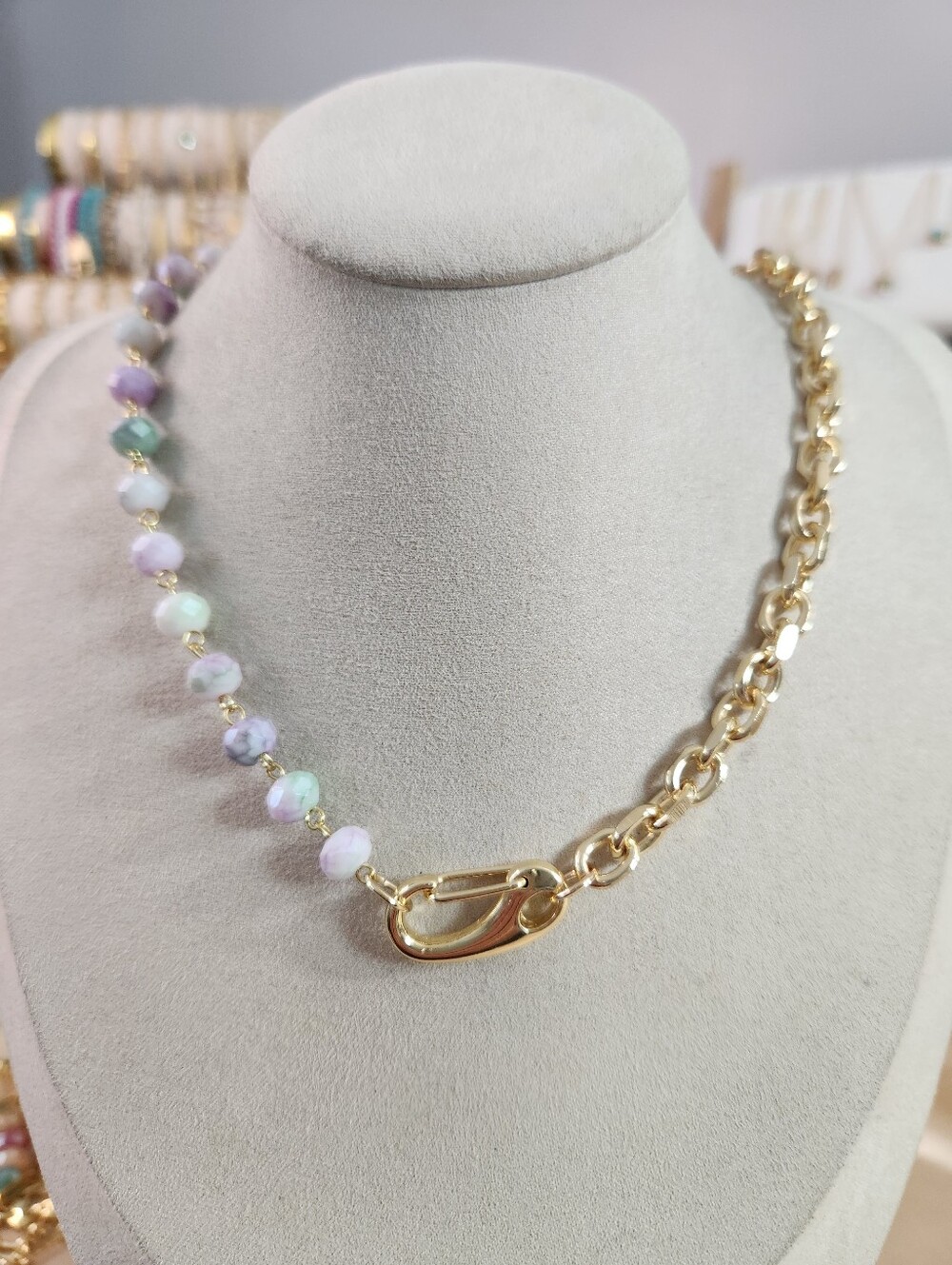 Handmade Cotton Candy Charm Holder Necklace
